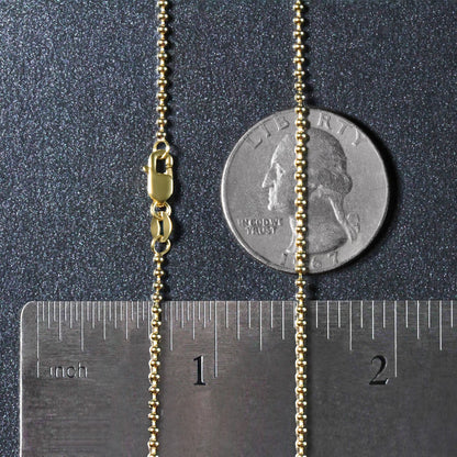 18k Yellow Gold Bead Chain 1.5mm (1.50 mm)