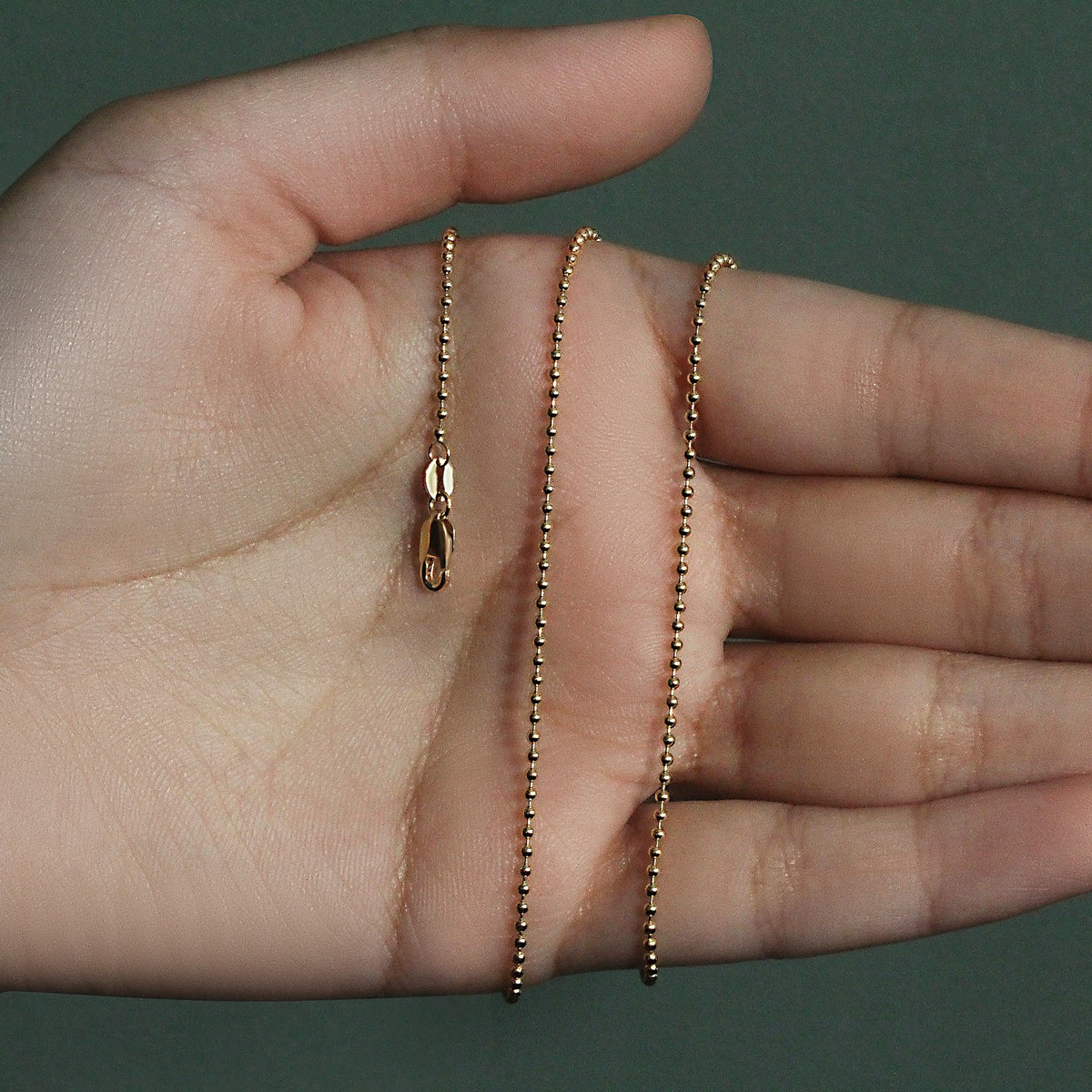 18k Yellow Gold Bead Chain 1.5mm (1.50 mm)