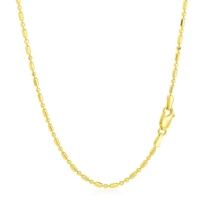 14k Diamond-Cut Alternating Bead Chain