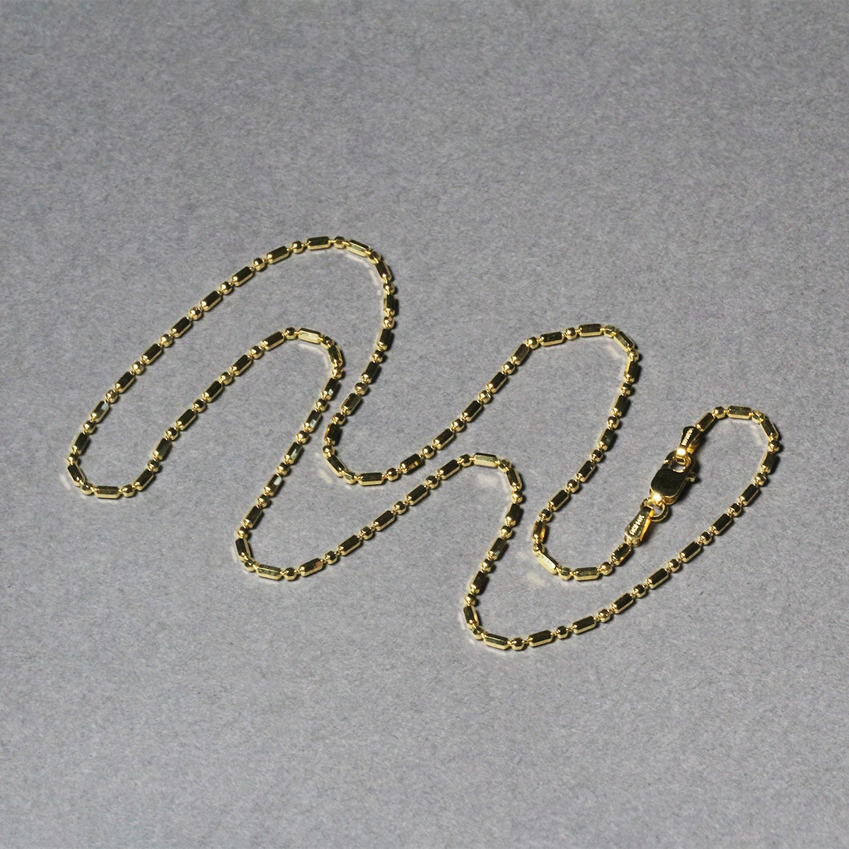 14k Diamond-Cut Alternating Bead Chain