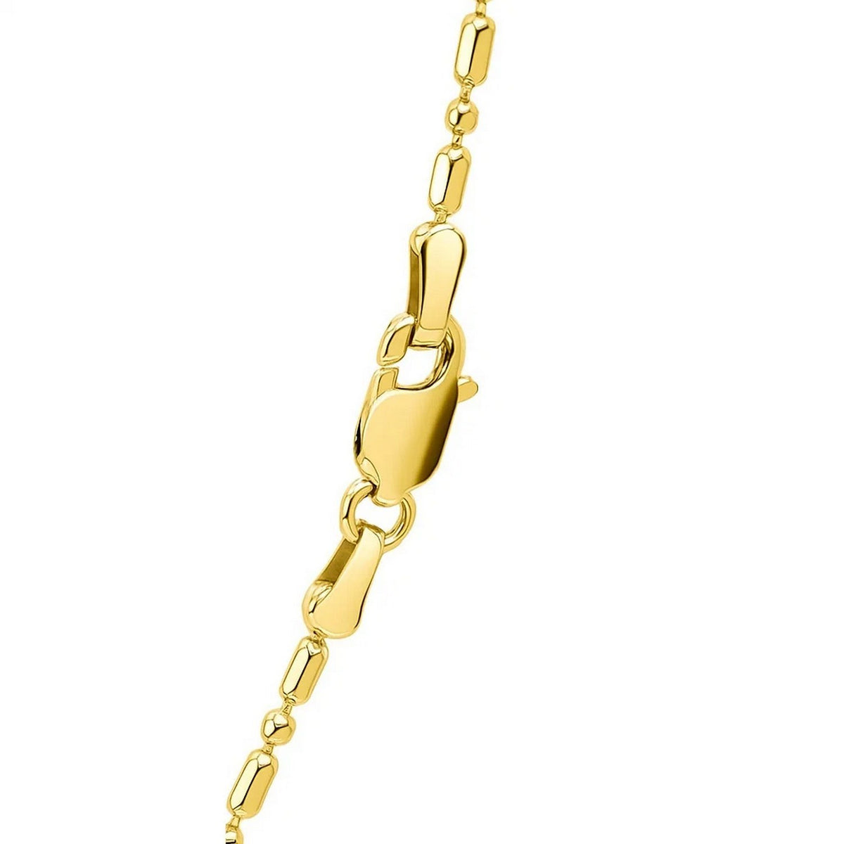 14k Diamond-Cut Alternating Bead Chain