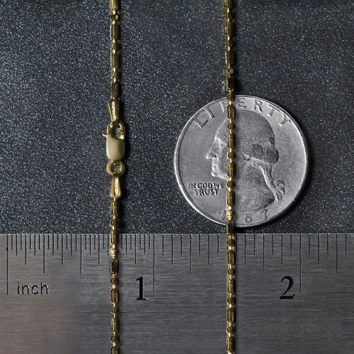 14k Diamond-Cut Alternating Bead Chain