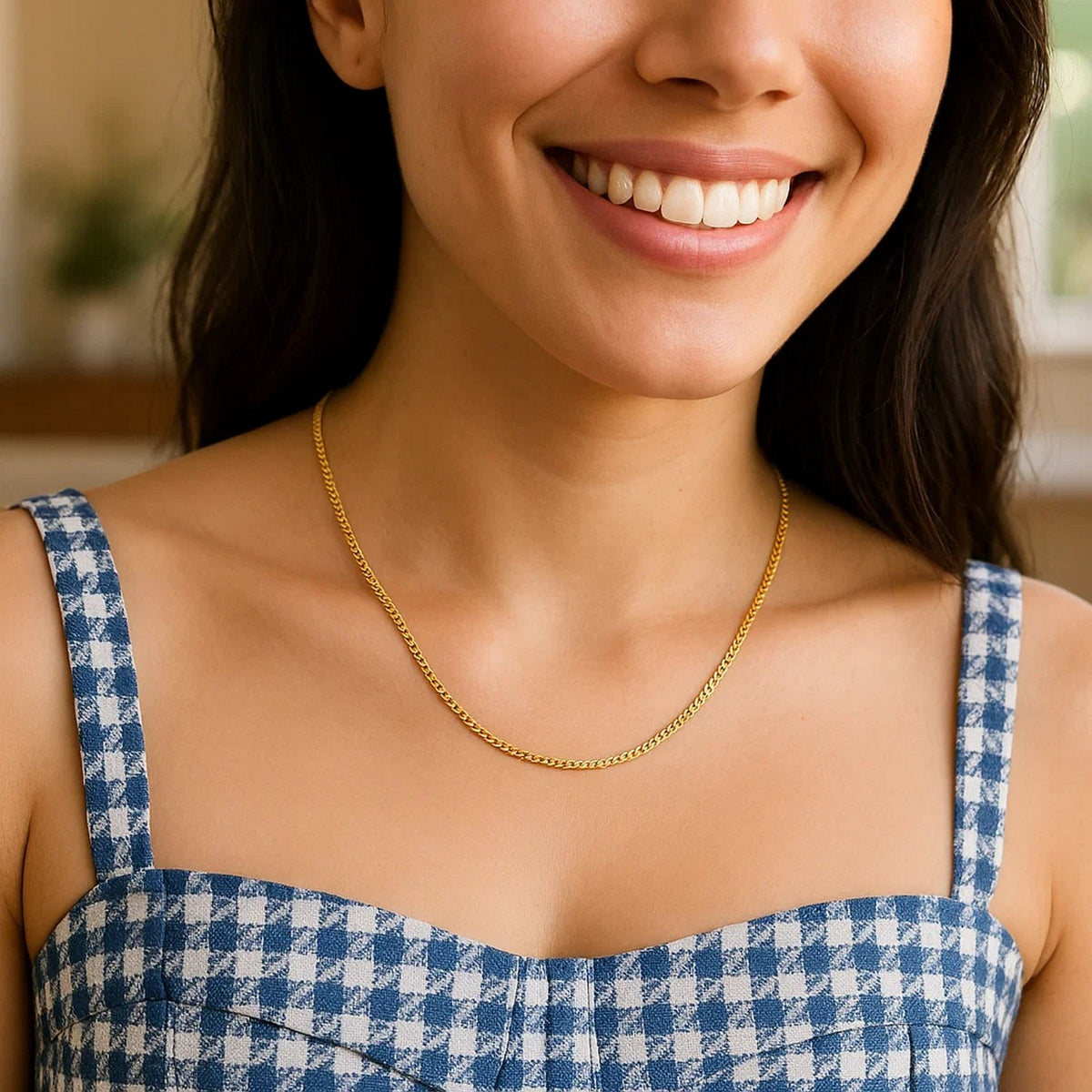 14K White Gold Gourmette Chain