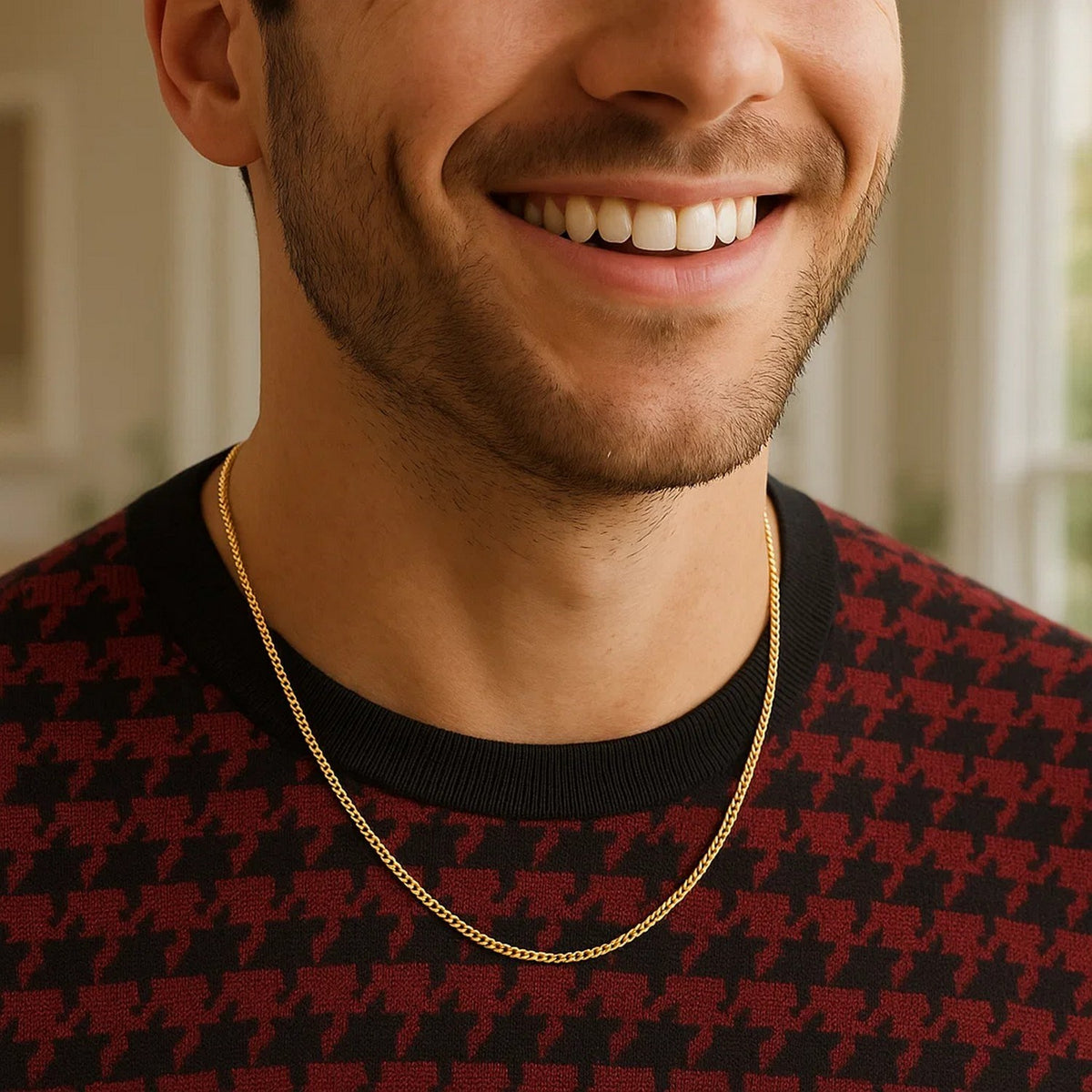 14K White Gold Gourmette Chain