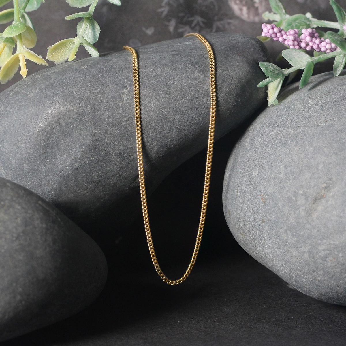 14K White Gold Gourmette Chain