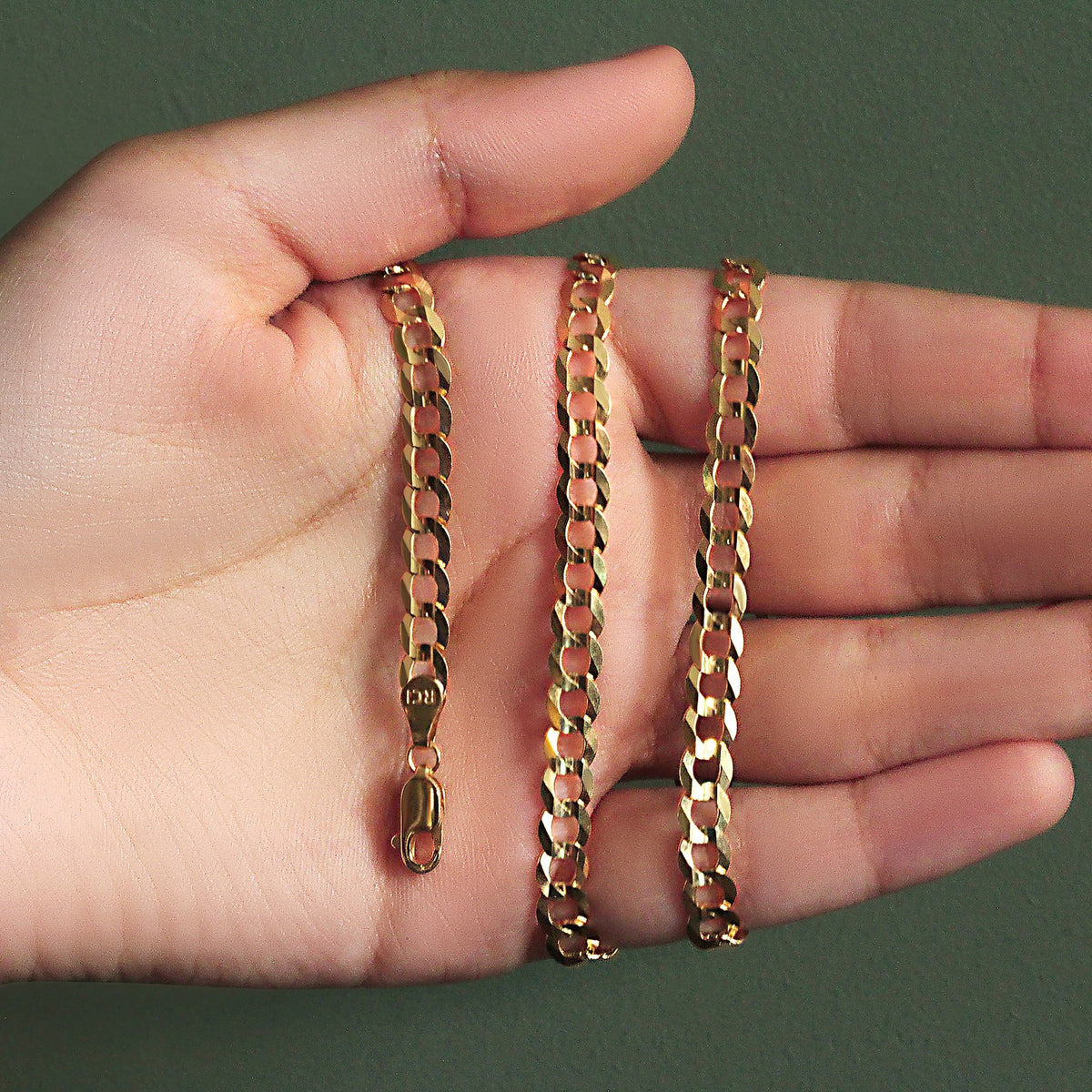 14k Solid Curb Chain