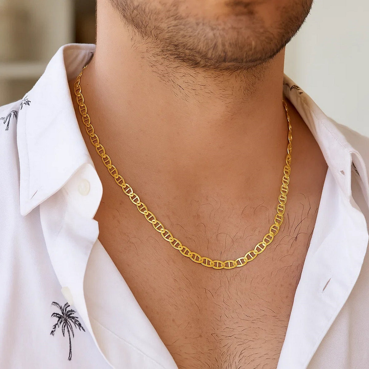14k Yellow Gold Mariner Link Chain
