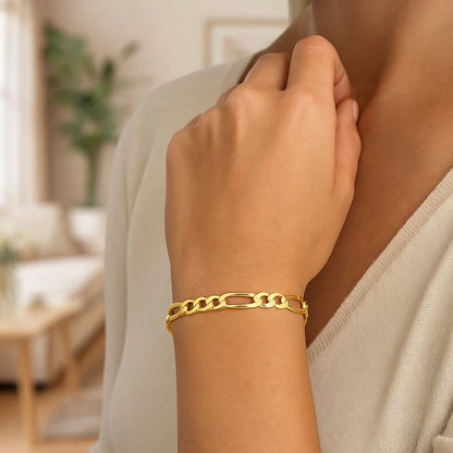 14k Solid Figaro Bracelet (3.00 mm)