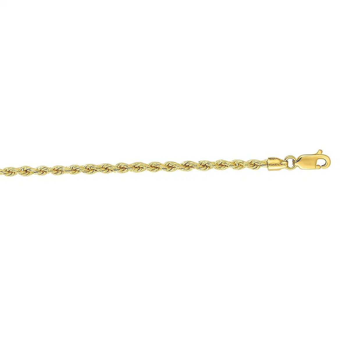 14k Yellow Gold Solid Rope Bracelet (2.50 mm)