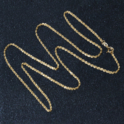 14k Yellow Gold Solid Diamond Cut Rope Chain