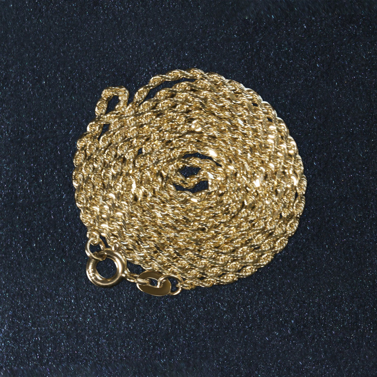 14k Yellow Gold Solid Diamond Cut Rope Chain