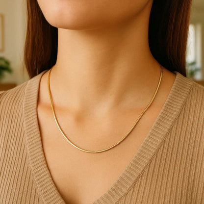 14k Yellow Gold Round Snake Chain