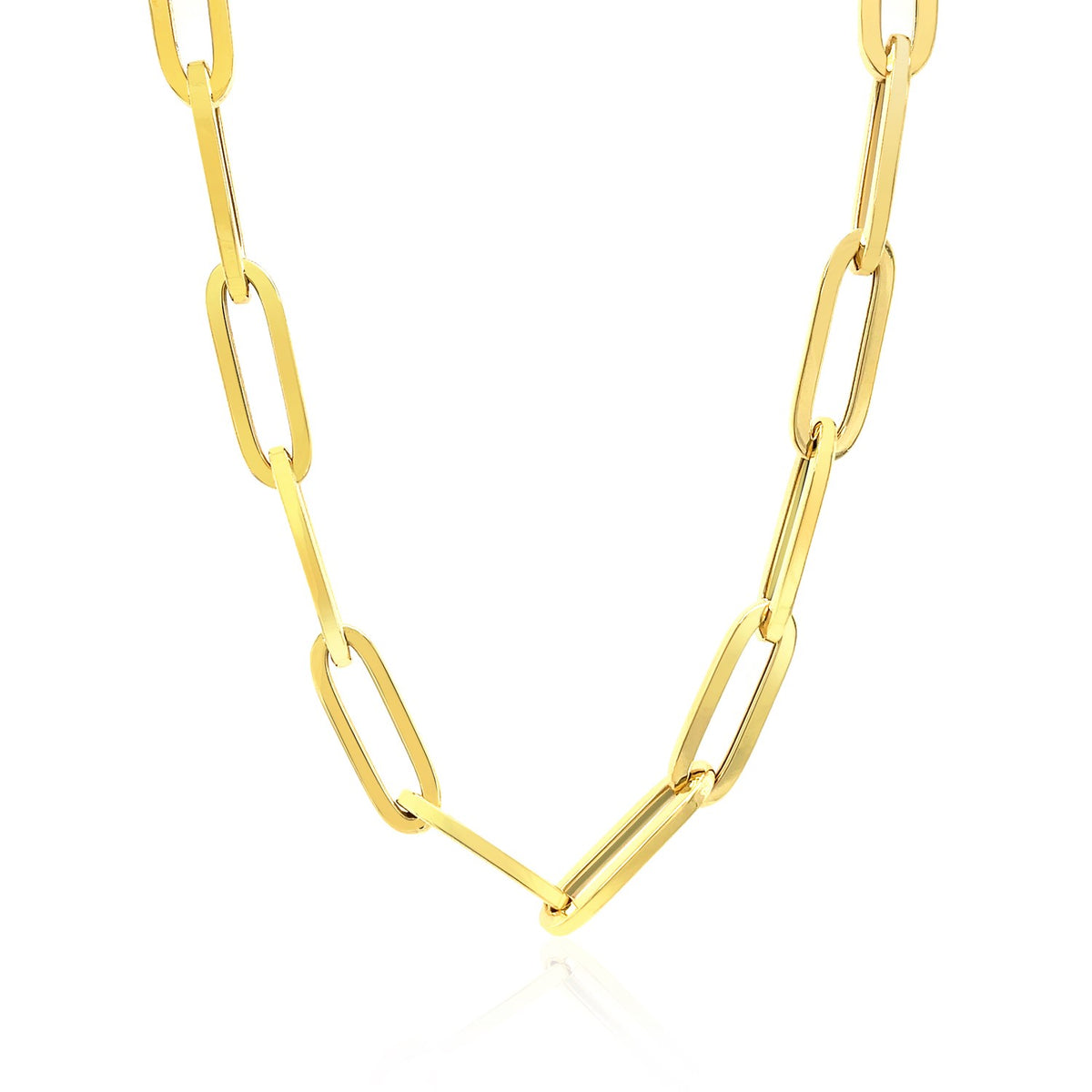 14K Yellow Gold Wide Paperclip Chain