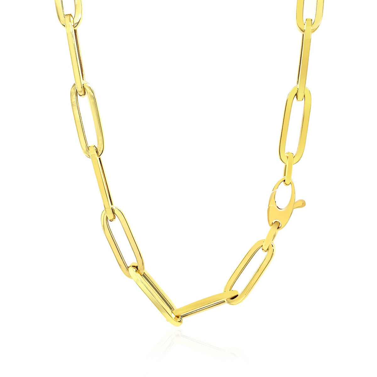 14K Yellow Gold Wide Paperclip Chain