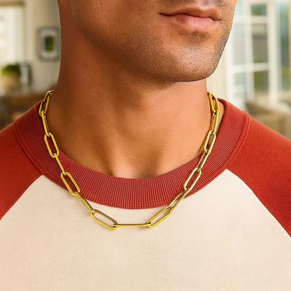 14K Yellow Gold Wide Paperclip Chain