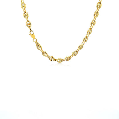 14k Yellow Gold Puffed Mariner Link Chain