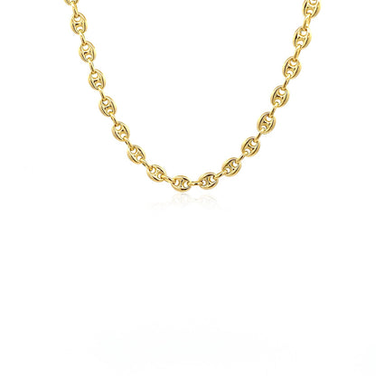 14k Yellow Gold Puffed Mariner Link Chain