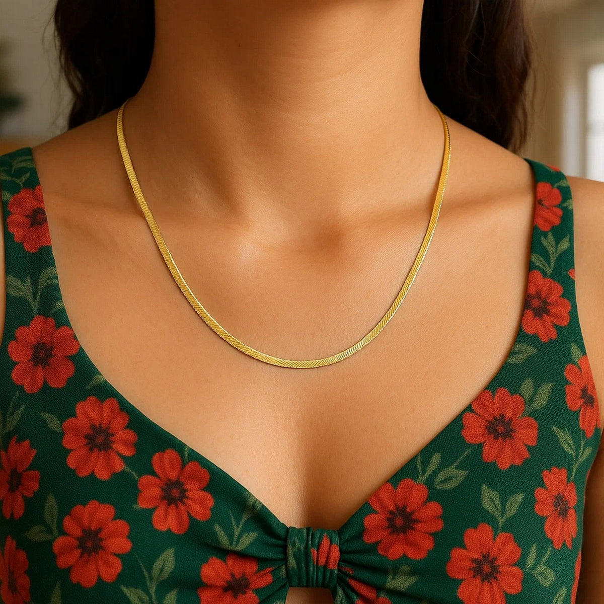 14k Yellow Gold Super Flex Herringbone Chain