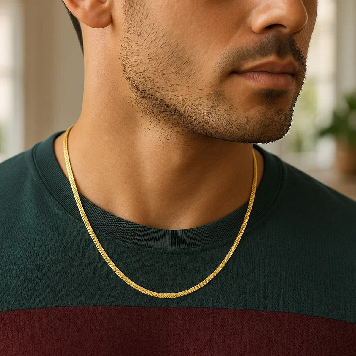 14k Yellow Gold Super Flex Herringbone Chain
