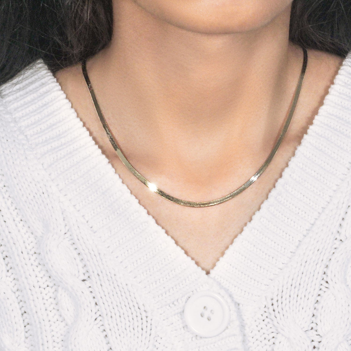 14k Yellow Gold Super Flex Herringbone Chain