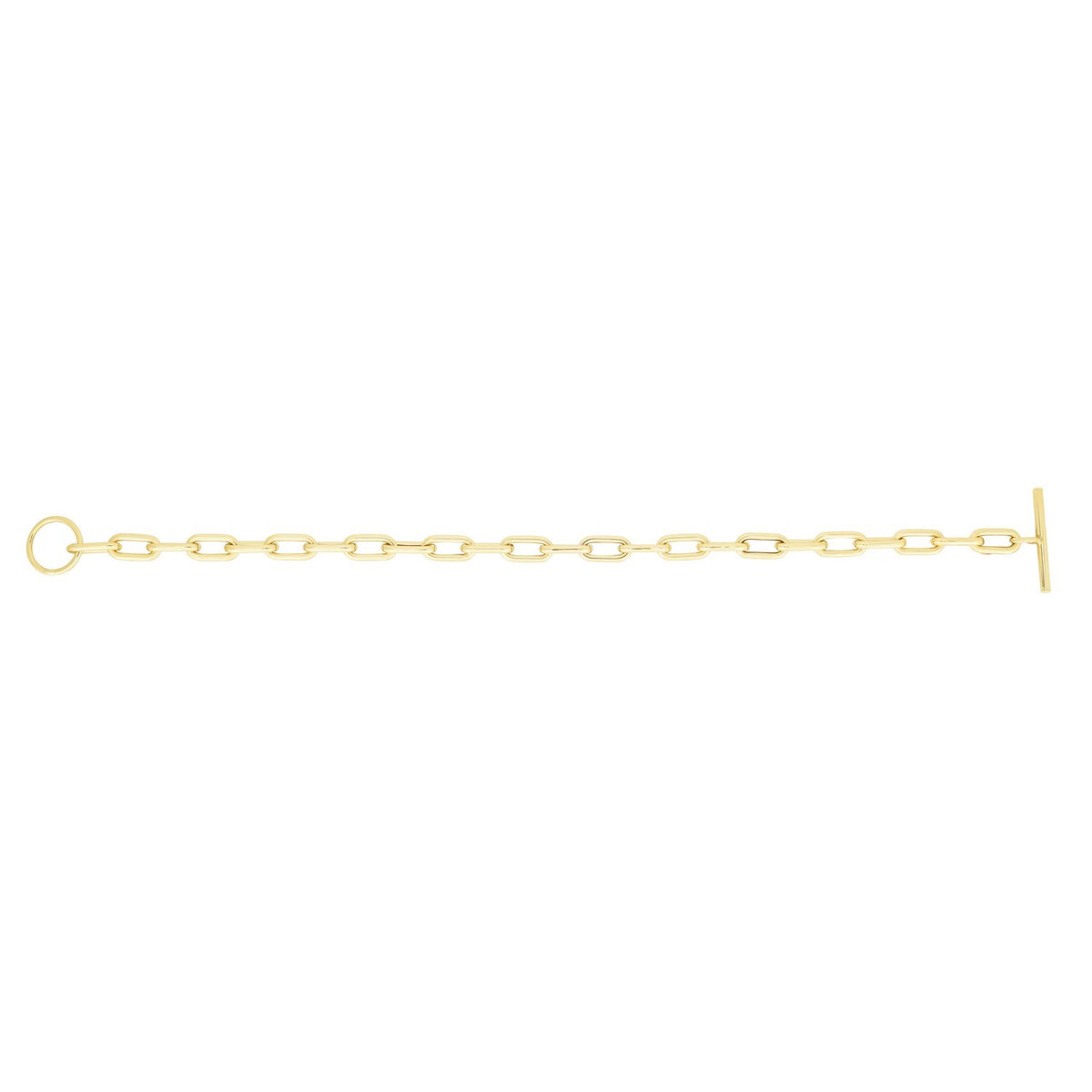 14K Yellow Gold Paperclip Toggle Link Necklace