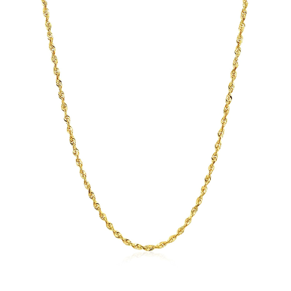 14k Yellow Gold Solid Diamond Cut Rope Chain