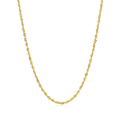 14k Yellow Gold Solid Diamond Cut Rope Chain