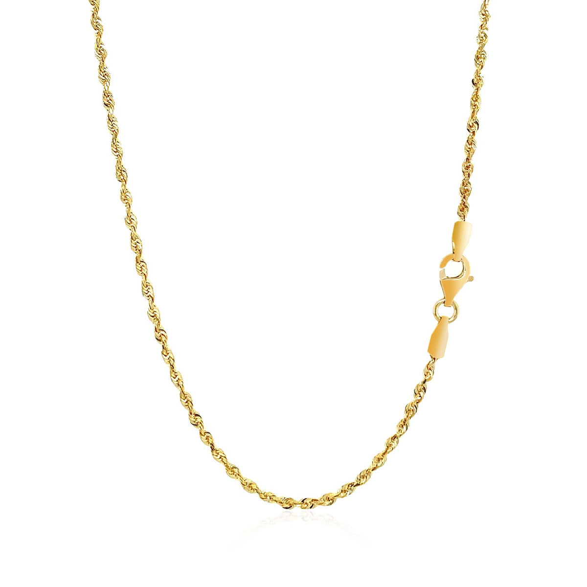 14k Yellow Gold Solid Diamond Cut Rope Chain