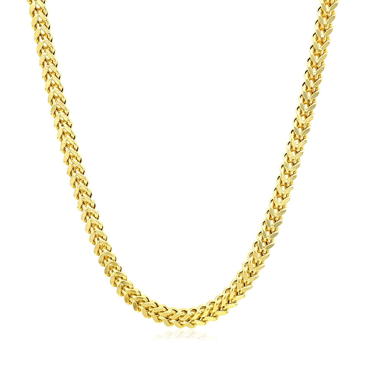 14K Yellow Gold Square Franco Chain