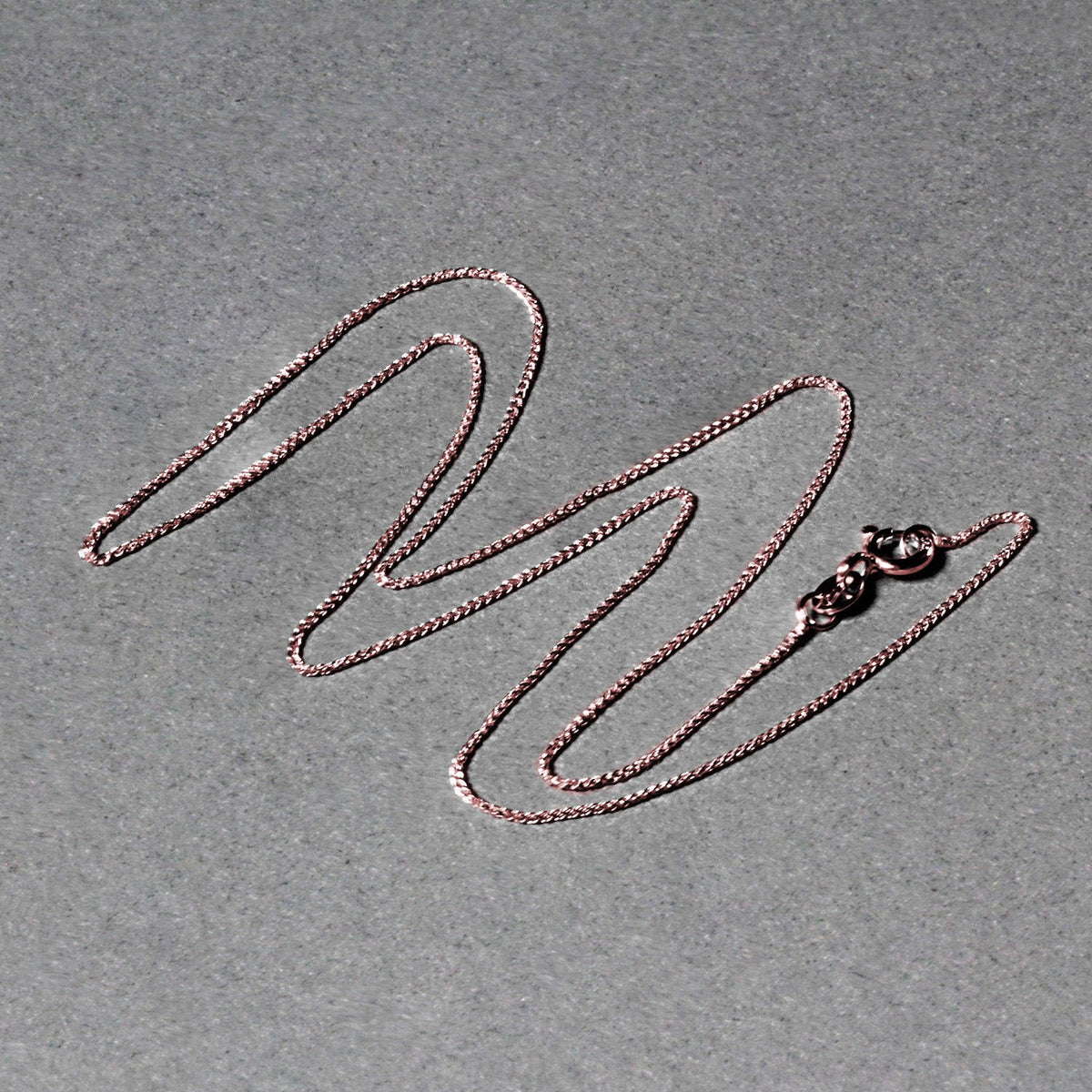 14k Rose Gold Diamond Cut Round Wheat Chain