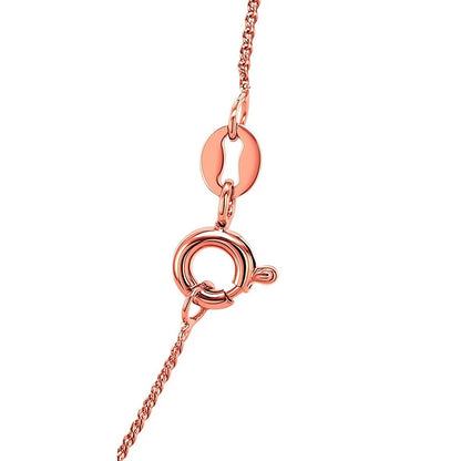 14k Rose Gold Diamond Cut Round Wheat Chain