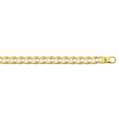 14k Two-Tone Gold Mens Bracelet with S Style Bar Links (7.85 mm)