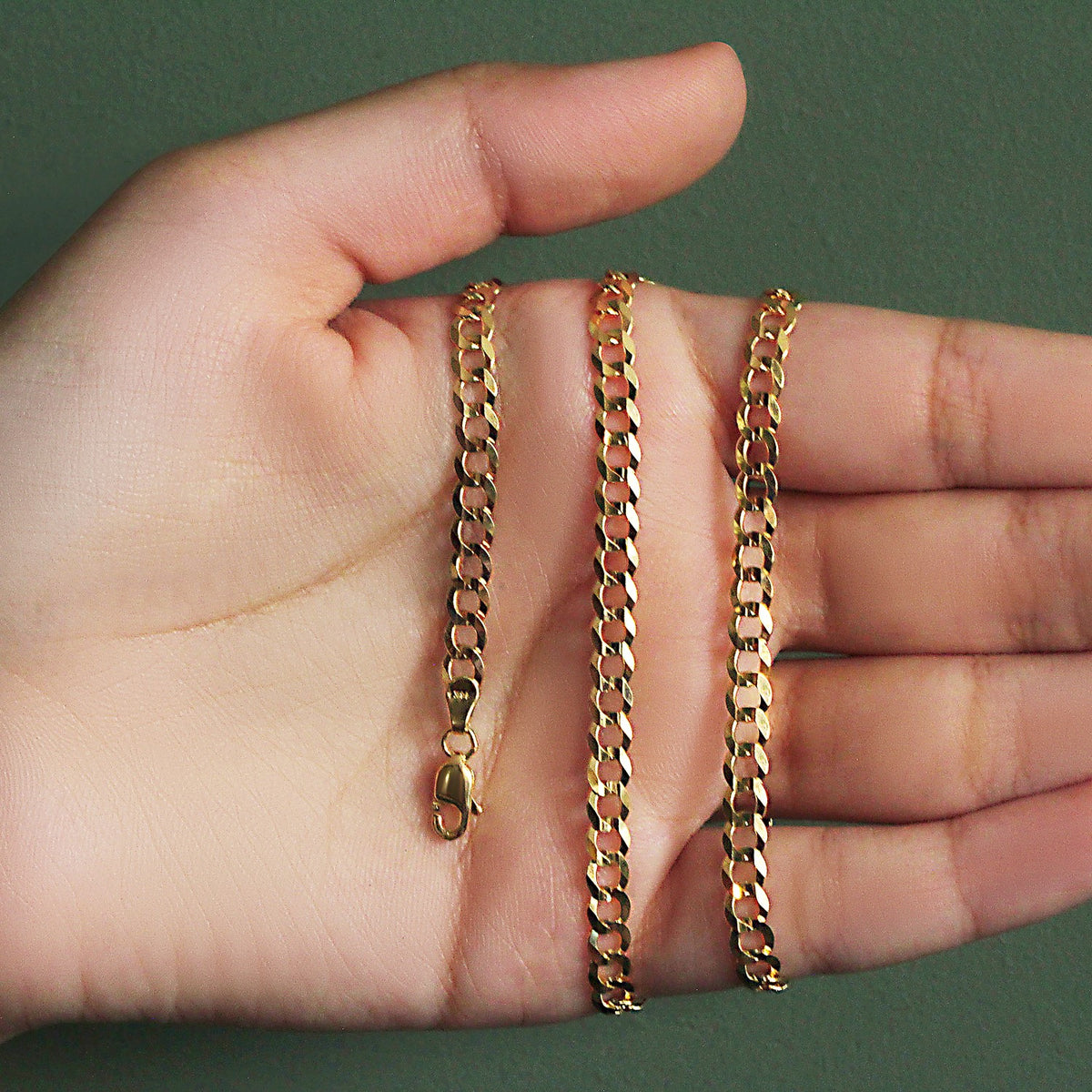 14k Solid Curb Chain