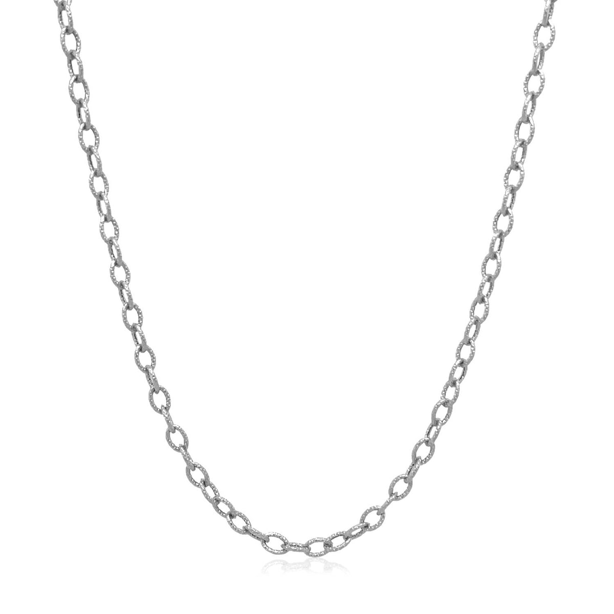 14k Yellow Gold Pendant Chain with Textured Links