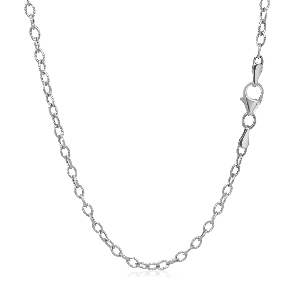 14k Yellow Gold Pendant Chain with Textured Links