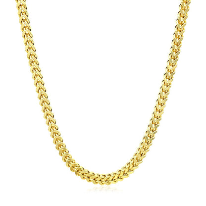 14K Yellow Gold Square Franco Chain
