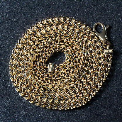14K Yellow Gold Square Franco Chain