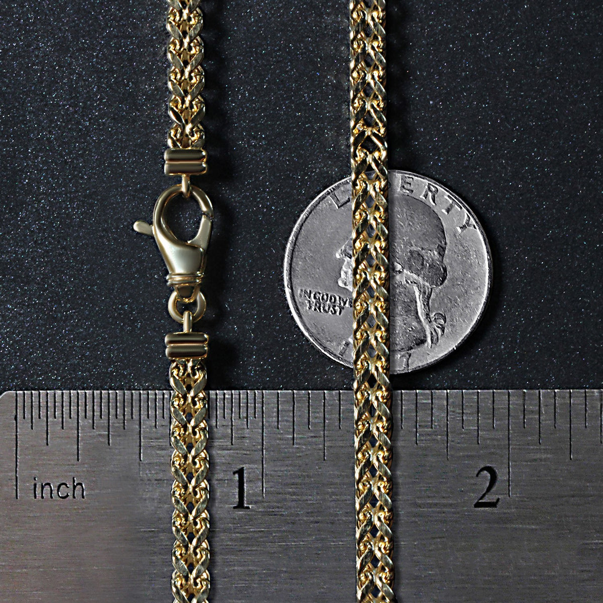 14K Yellow Gold Square Franco Chain