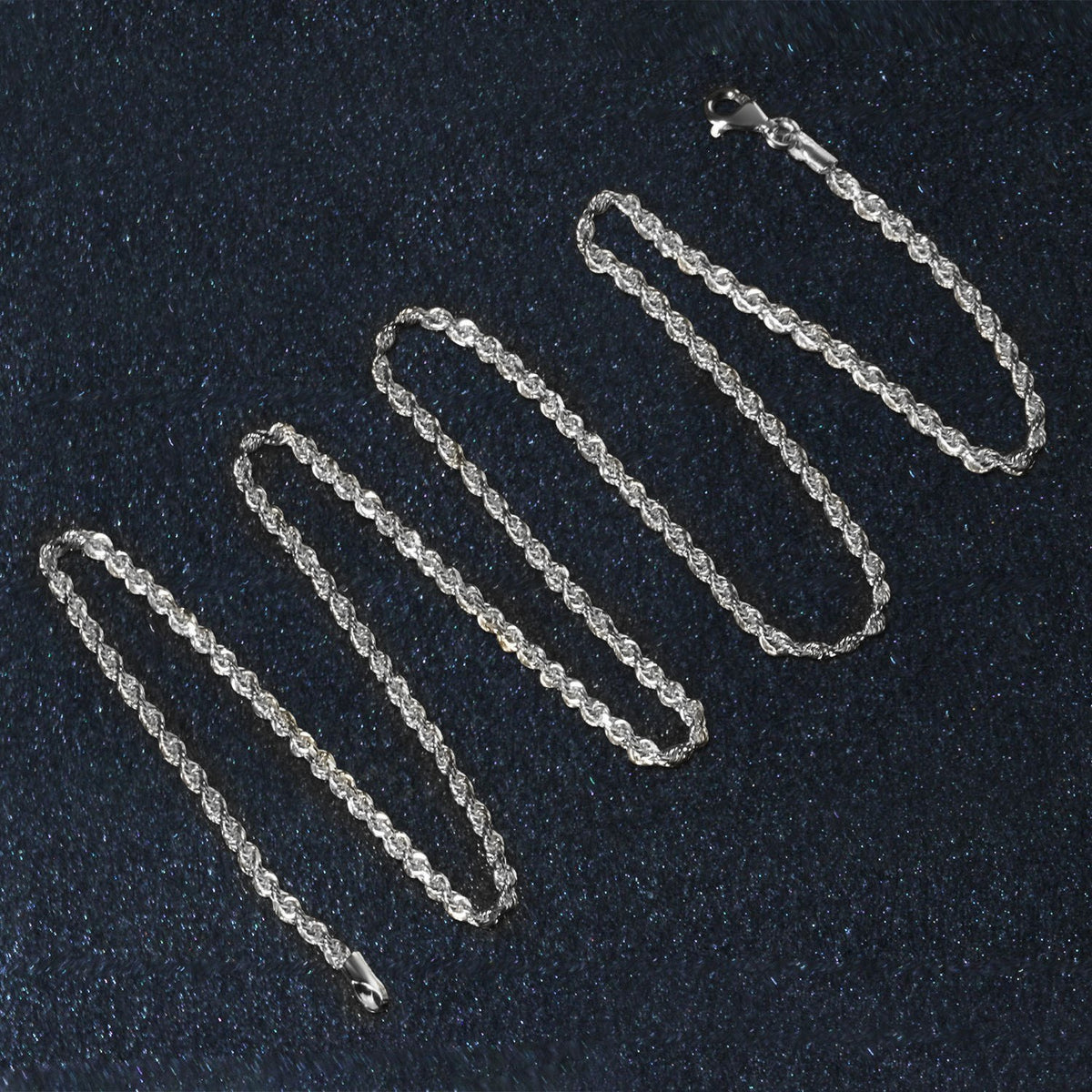 14k Yellow Gold Solid Diamond Cut Rope Chain