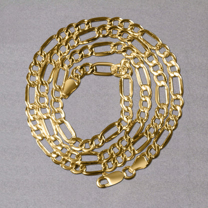 14k Yellow Gold Lite Figaro Chain