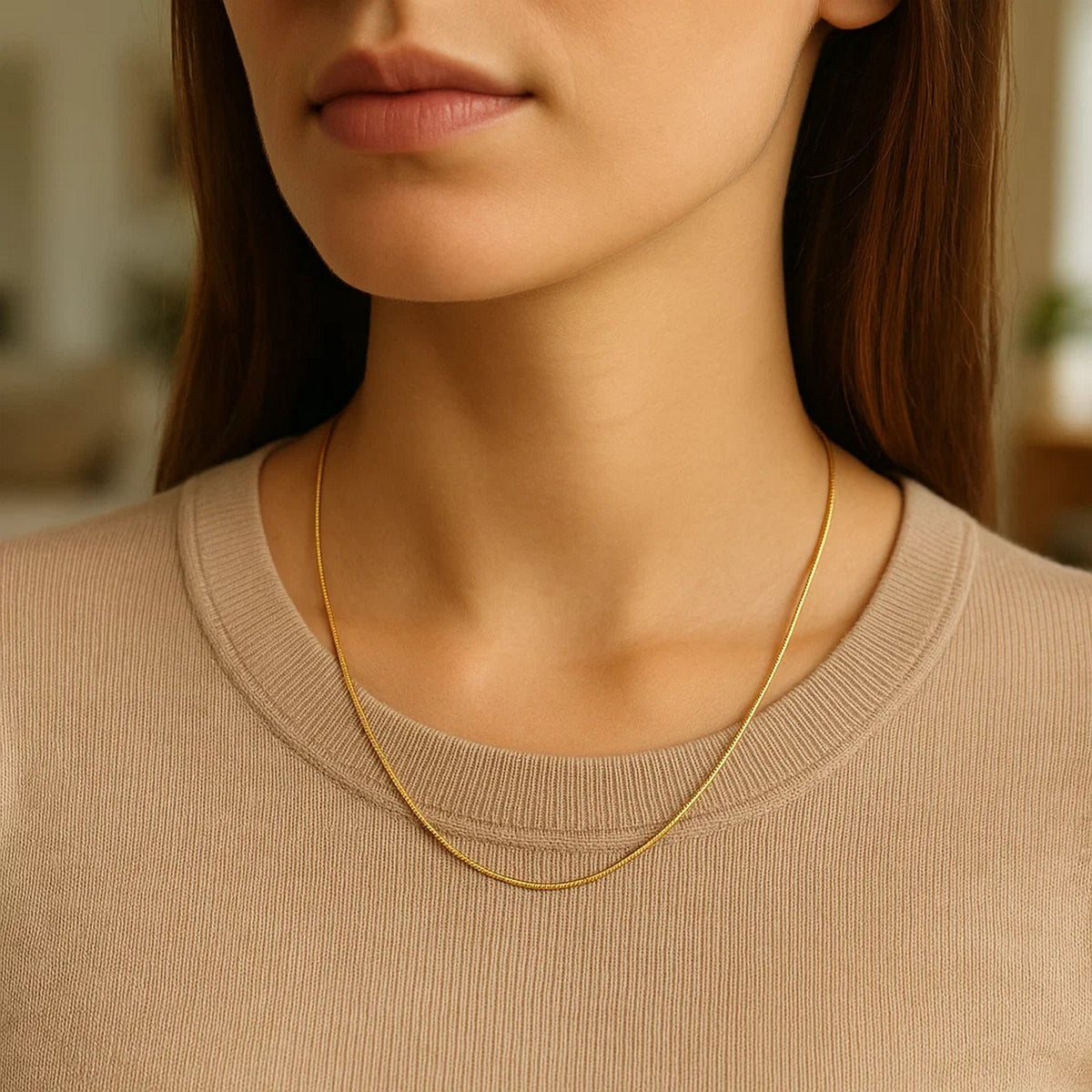 14k Yellow Gold Round Snake Chain