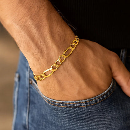 14k Solid Figaro Bracelet (3.00 mm)