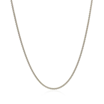 18k White Gold Round Wheat Chain