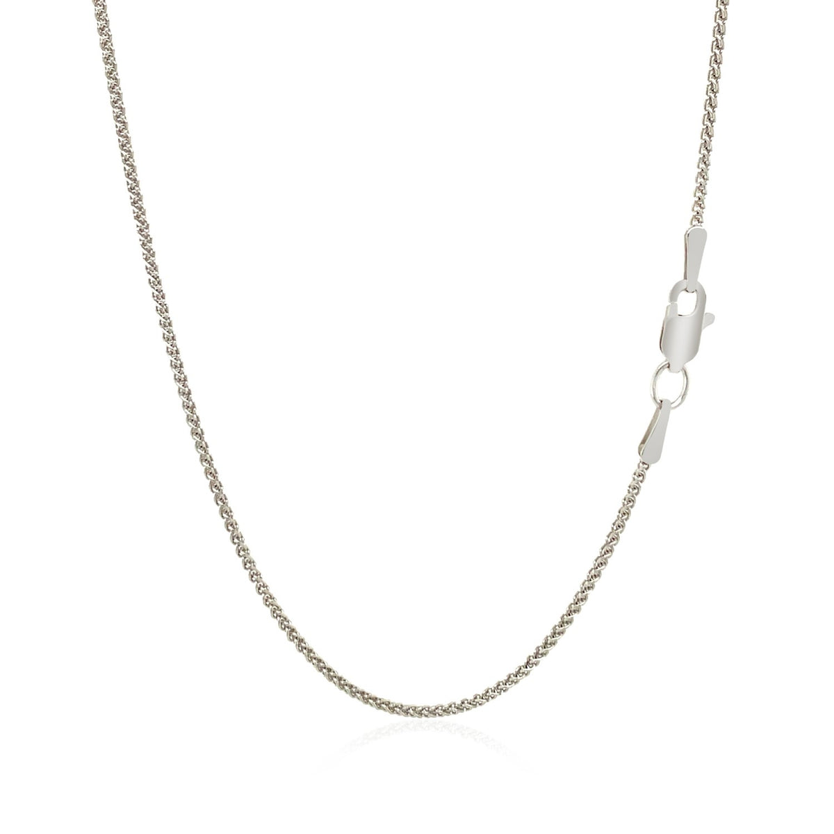 18k White Gold Round Wheat Chain