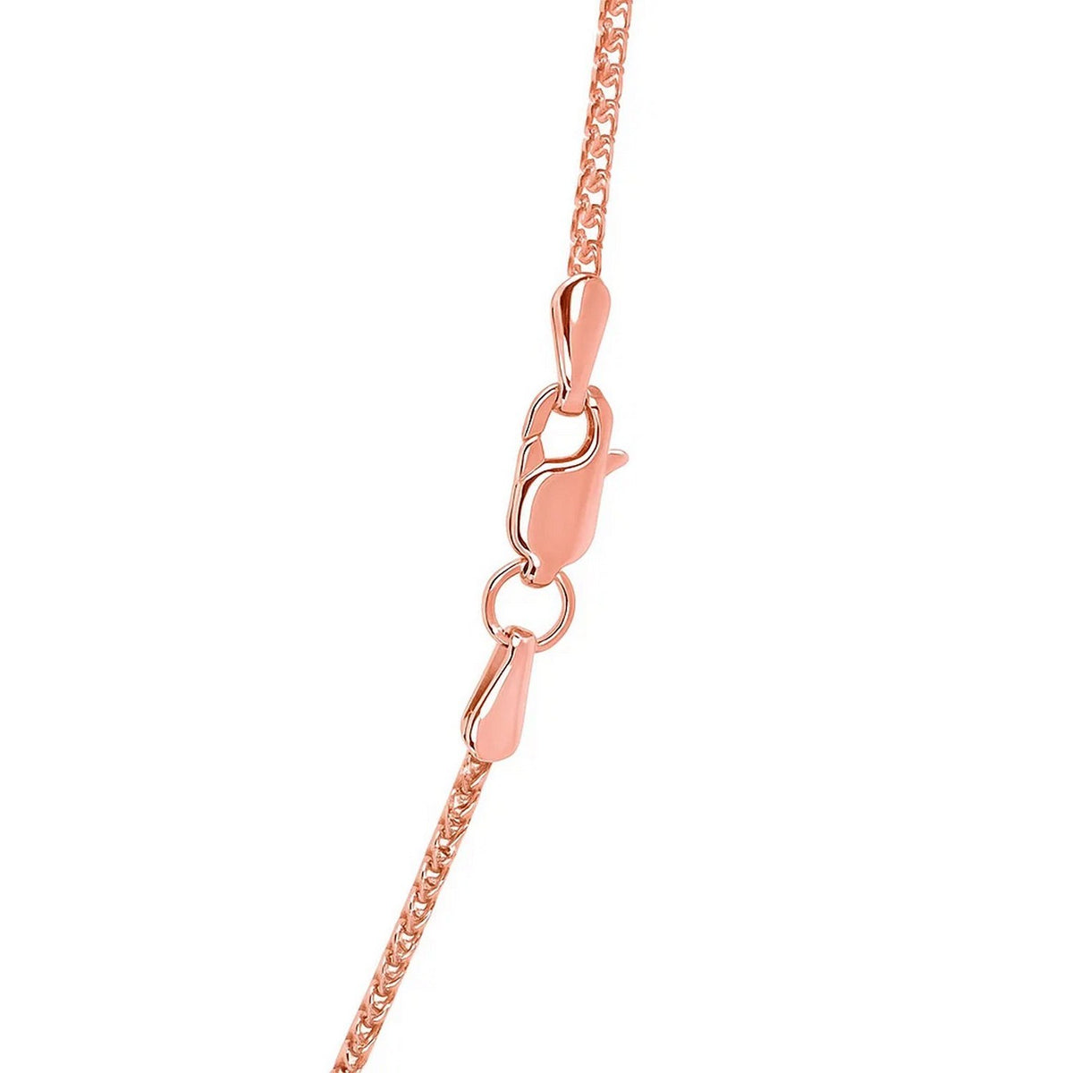 14k Rose Gold Diamond Cut Round Wheat Chain