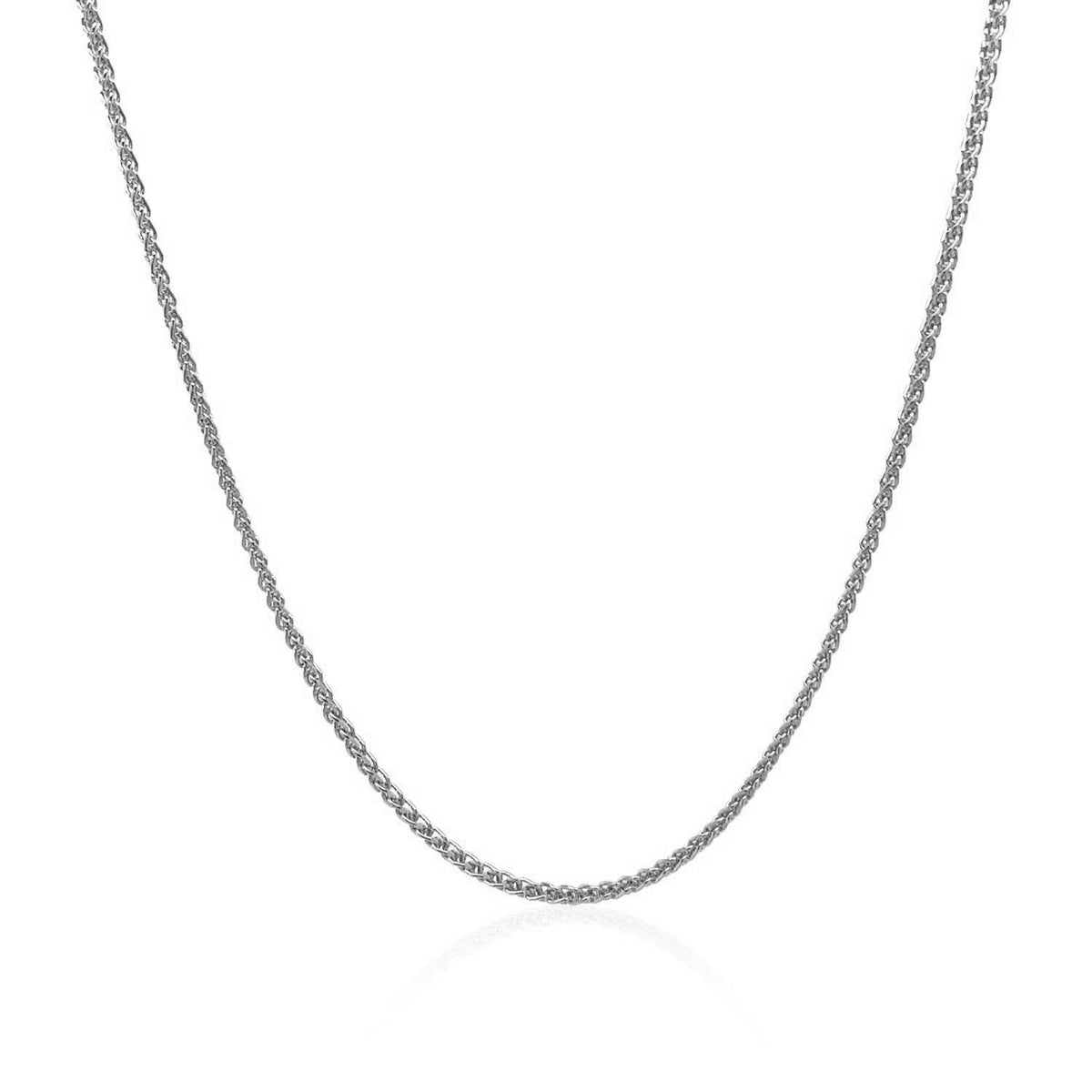 18k White Gold Round Wheat Chain