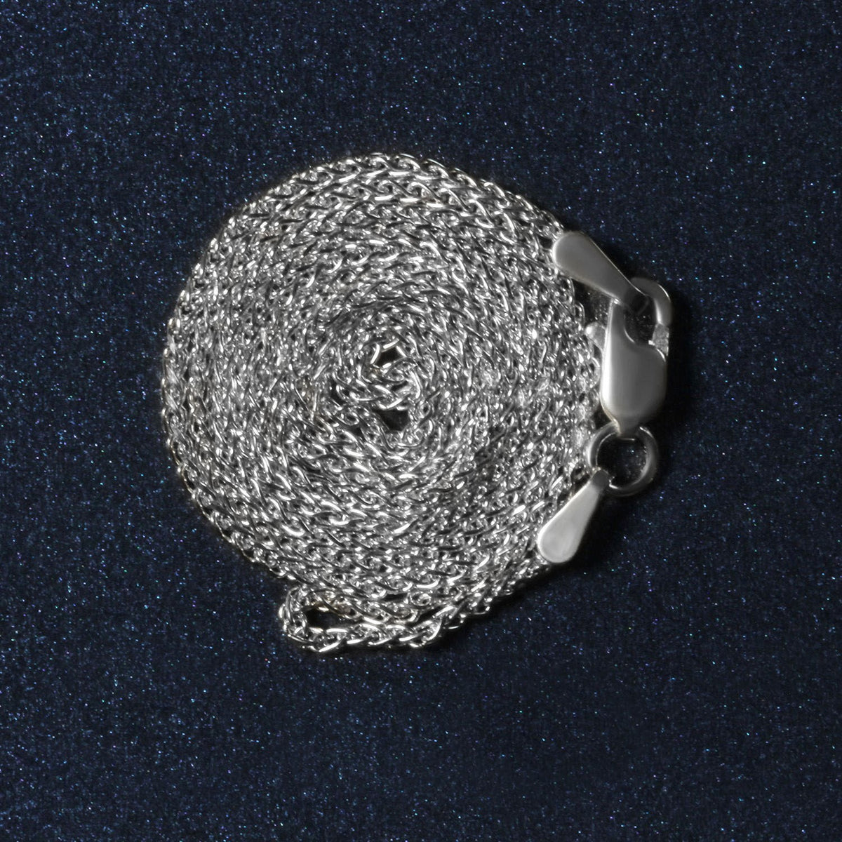 18k White Gold Round Wheat Chain