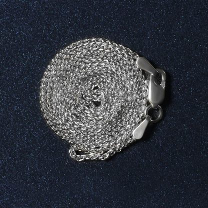 18k White Gold Round Wheat Chain
