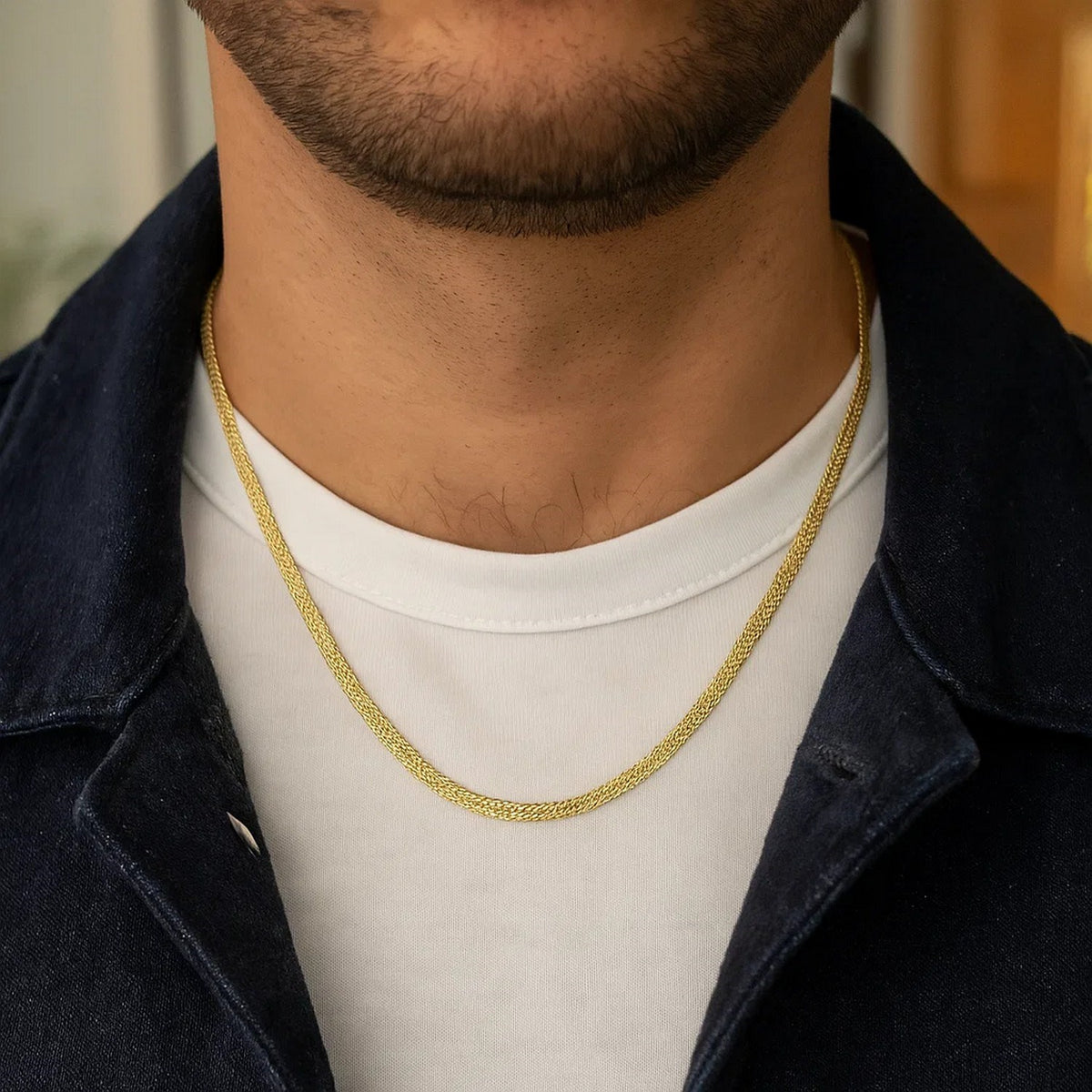 14k Yellow Gold Bismark Chain