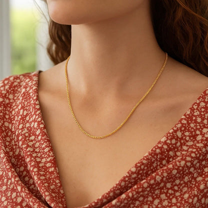 14k Square Wheat Chain (1.80 mm)